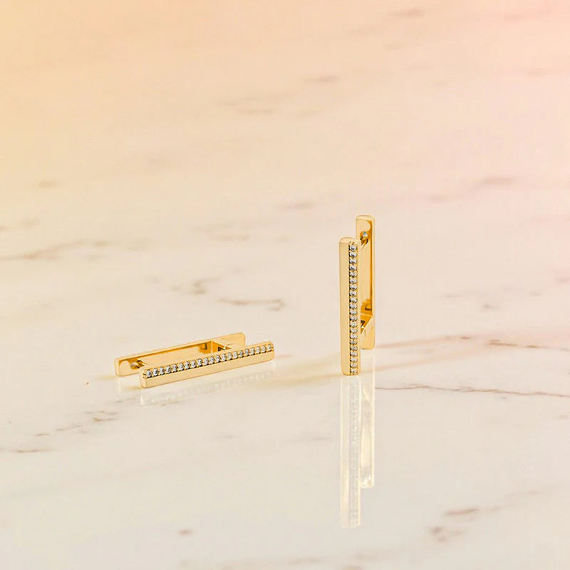 Modern Gold Bar & Link Earrings – Minimal Statement