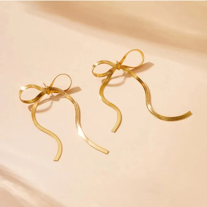 Bow Earring Party Wear – 18k Gold Plated | Elegant Women’s Jewelry