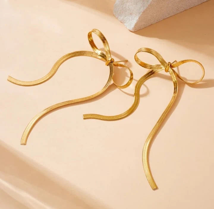 Bow Earring Party Wear – 18k Gold Plated | Elegant Women’s Jewelry
