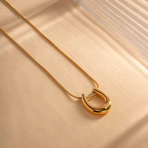 Gold-Plated Geometric Pendant for Women | Stainless Steel, Anti-Tarnish, Waterproof & Hypoallergenic