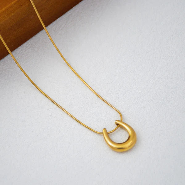 Gold-Plated Geometric Pendant for Women | Stainless Steel, Anti-Tarnish, Waterproof & Hypoallergenic