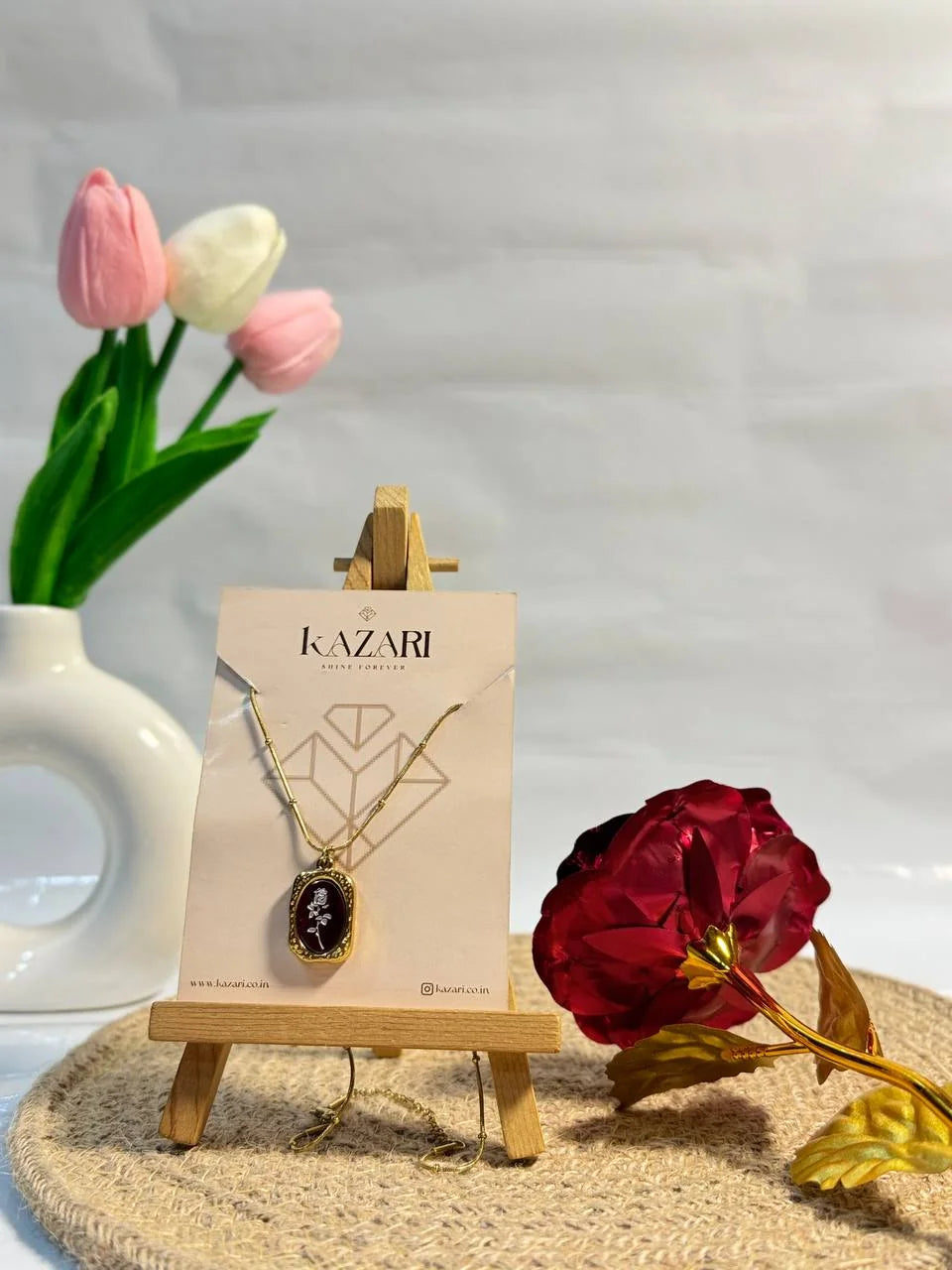 Vintage Muse Pendant Necklace & Bow Drop Earrings Set