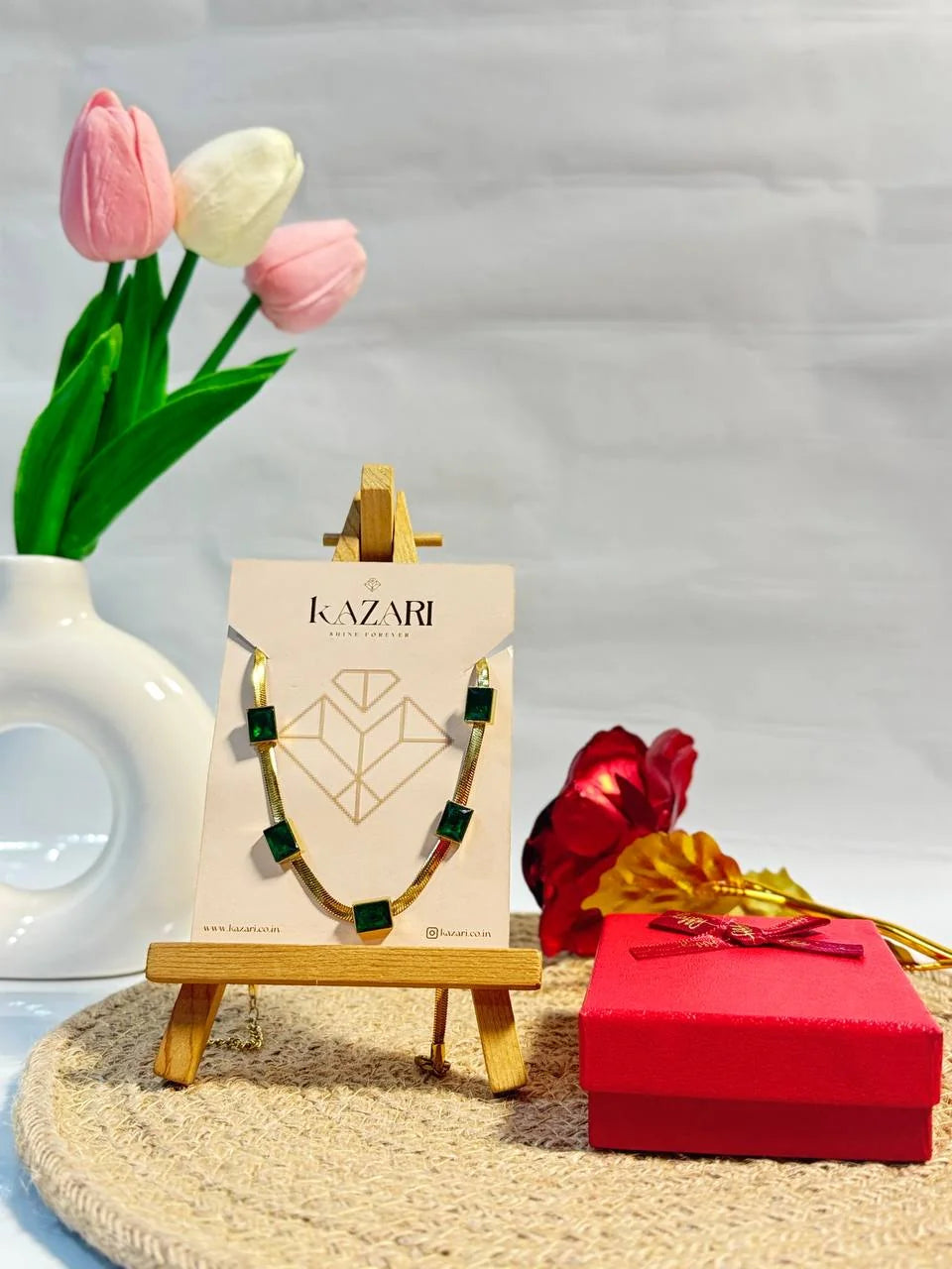 Emerald Luxe Chain Bracelet & Necklace Set