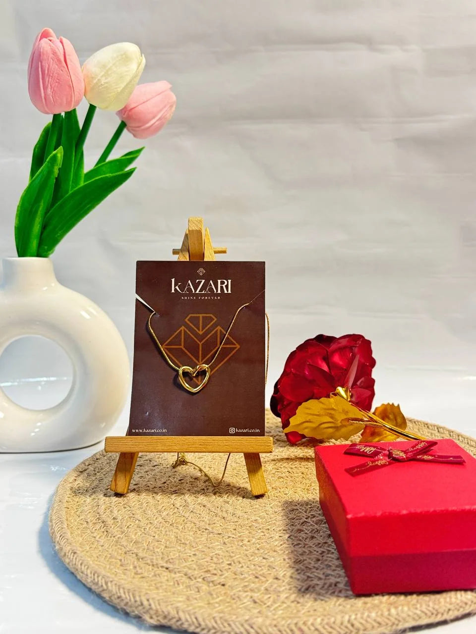 Golden Heart Harmony Necklace & Earrings Set