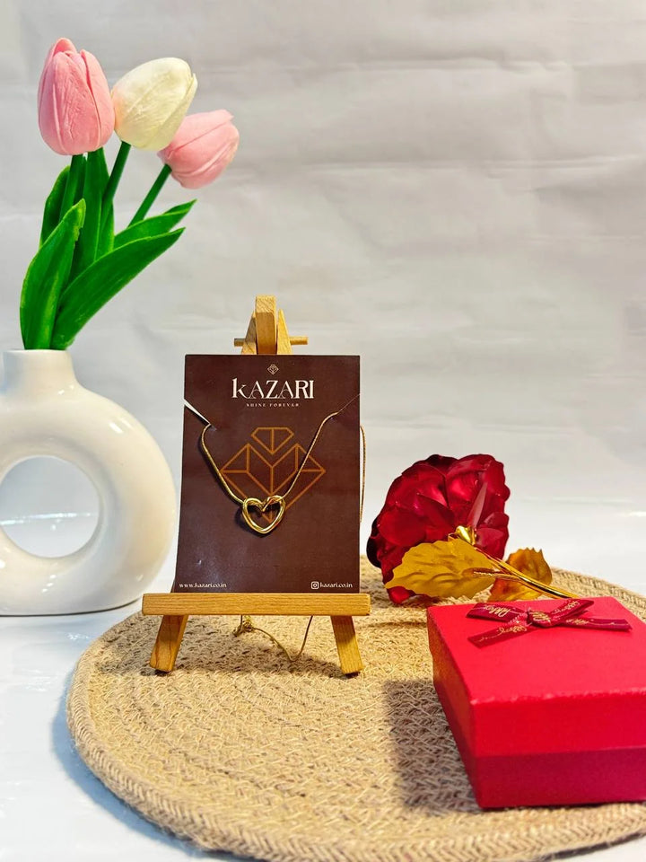 Golden Heart Harmony Necklace & Earrings Set