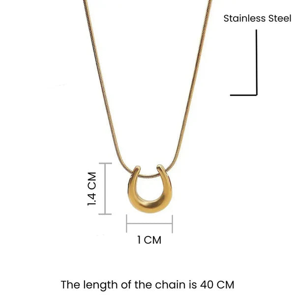 Gold-Plated Geometric Pendant for Women | Stainless Steel, Anti-Tarnish, Waterproof & Hypoallergenic