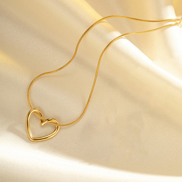 Gold-Plated Anti-Tarnish Eternal Heart Necklace Pendant | Stainless Steel, Waterproof & Hypoallergenic