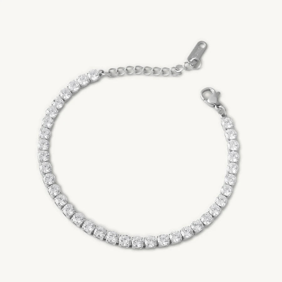 Golden Heart Necklace & Diamond Tennis Bracelet – Luxe Everyday Elegance Set