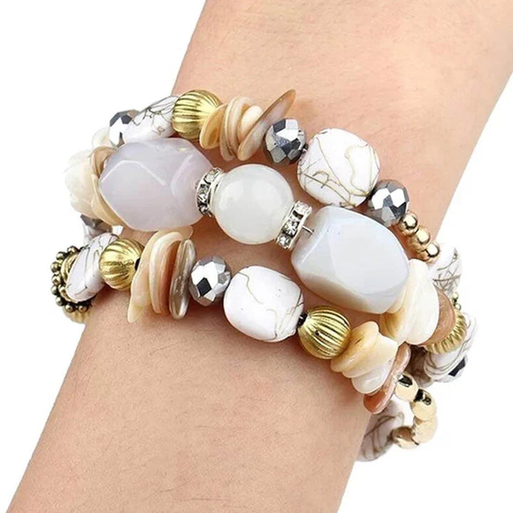 Natural Stone Beaded Wrap Bracelet | Boho Chic, Handmade Look, Durable & Skin-Friendly