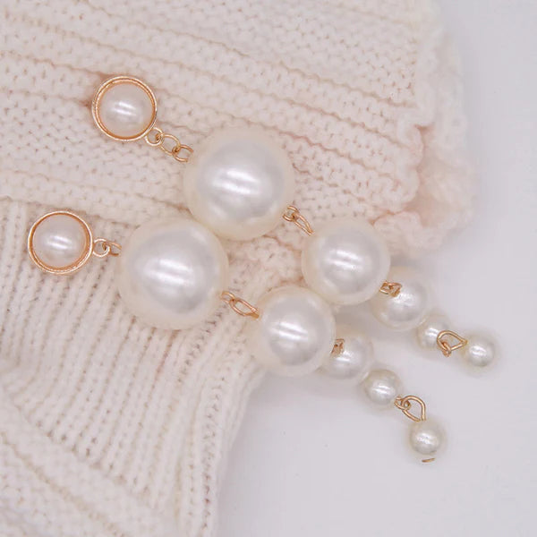 Gold-Plated Chunky Pearl Drop Earrings | Statement Design, Anti-Tarnish & Hypoallergenic