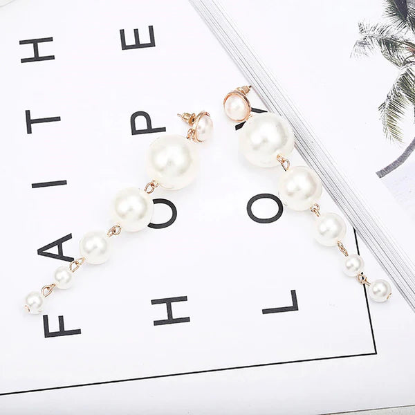 Gold-Plated Chunky Pearl Drop Earrings | Statement Design, Anti-Tarnish & Hypoallergenic