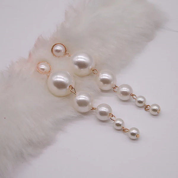 Gold-Plated Chunky Pearl Drop Earrings | Statement Design, Anti-Tarnish & Hypoallergenic