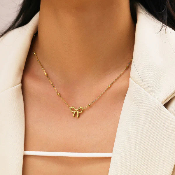 Gold-Plated Bow Jewellery Necklace | Anti-Tarnish, Waterproof & Hypoallergenic
