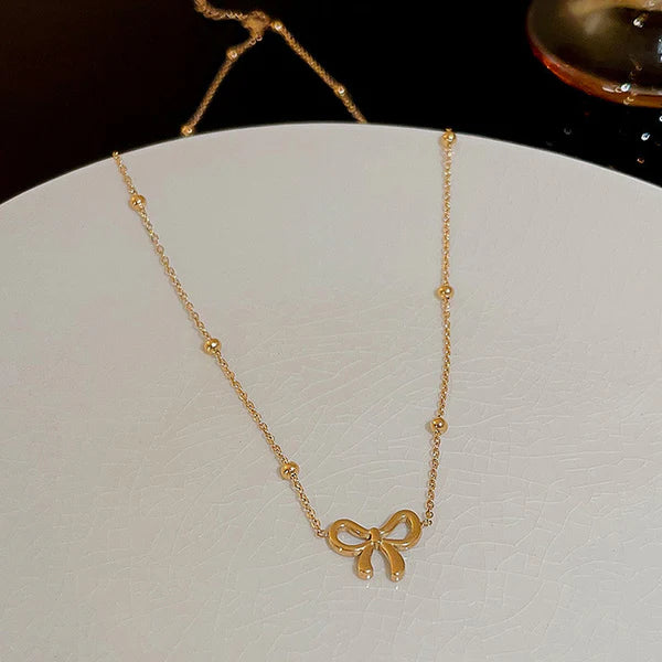 Gold-Plated Bow Jewellery Necklace | Anti-Tarnish, Waterproof & Hypoallergenic