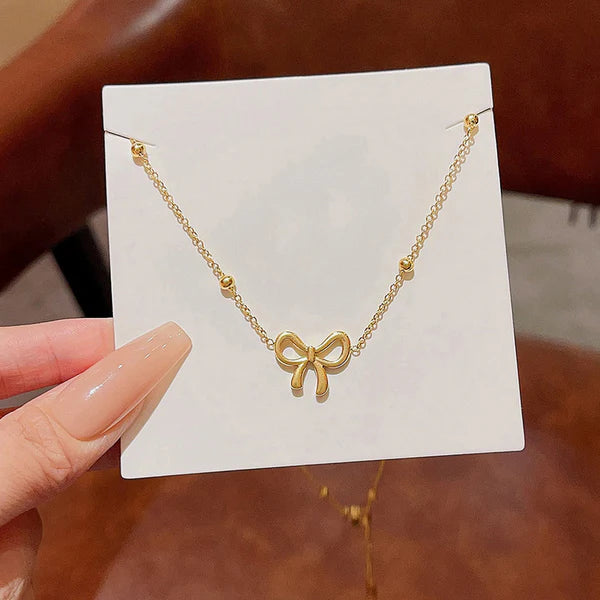 Gold-Plated Bow Jewellery Necklace | Anti-Tarnish, Waterproof & Hypoallergenic
