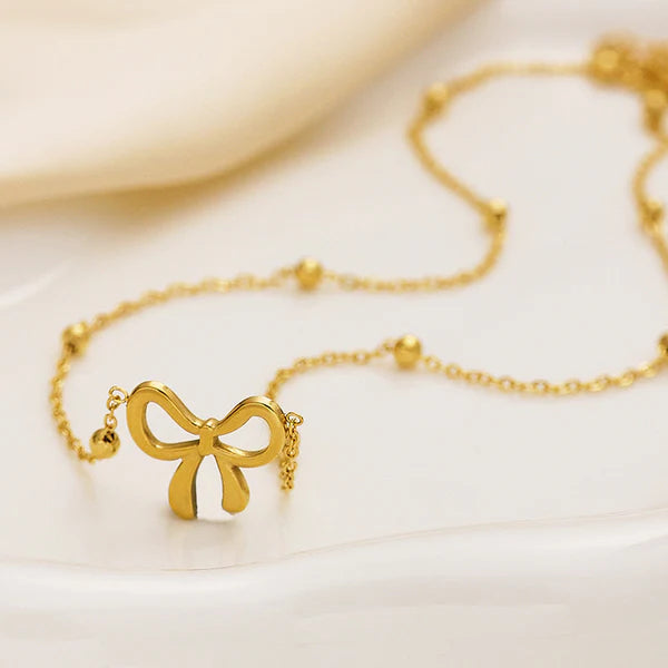 Gold-Plated Bow Jewellery Necklace | Anti-Tarnish, Waterproof & Hypoallergenic