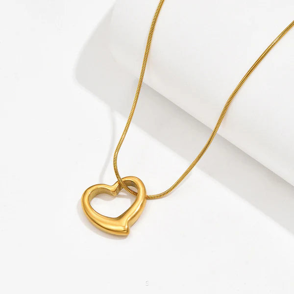 Gold-Plated Fluid Open Heart Pendant | Modern Minimalist, Anti-Tarnish & Hypoallergenic
