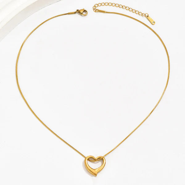 Gold-Plated Fluid Open Heart Pendant | Modern Minimalist, Anti-Tarnish & Hypoallergenic