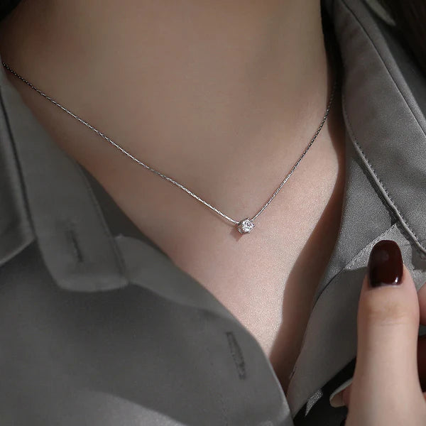 Silver-Plated Hexagonal Pendant | Stainless Steel, Stone Studded, Anti-Tarnish & Hypoallergenic