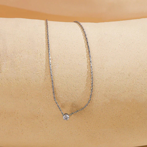 Silver-Plated Hexagonal Pendant | Stainless Steel, Stone Studded, Anti-Tarnish & Hypoallergenic