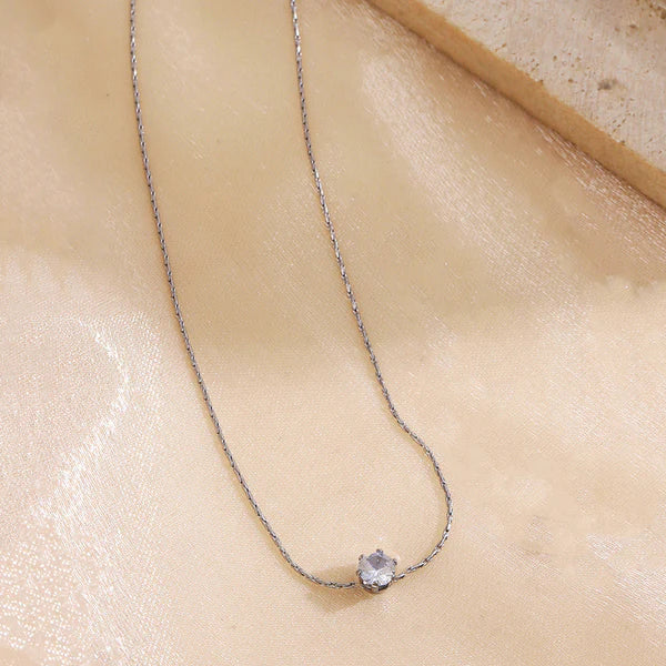 Silver-Plated Hexagonal Pendant | Stainless Steel, Stone Studded, Anti-Tarnish & Hypoallergenic