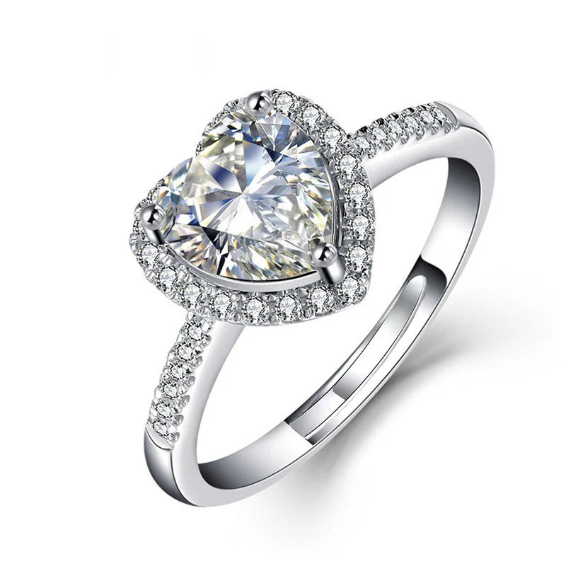 Heart Cut Halo Solitaire Ring