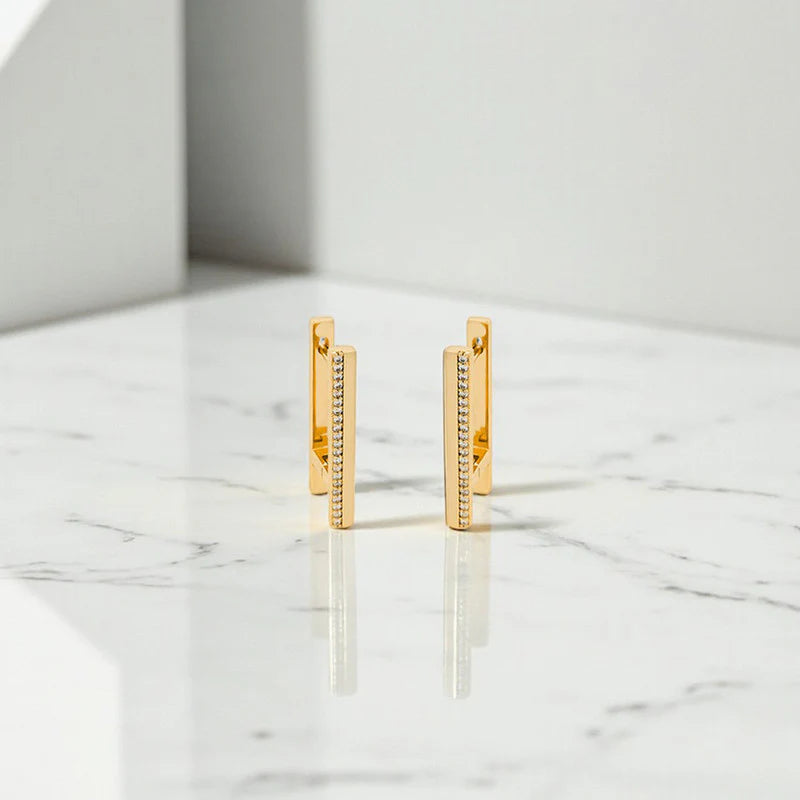 Modern Gold Bar & Link Earrings – Minimal Statement