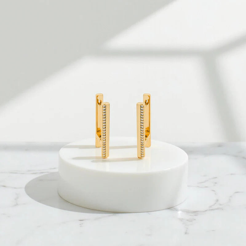 Modern Gold Bar & Link Earrings – Minimal Statement