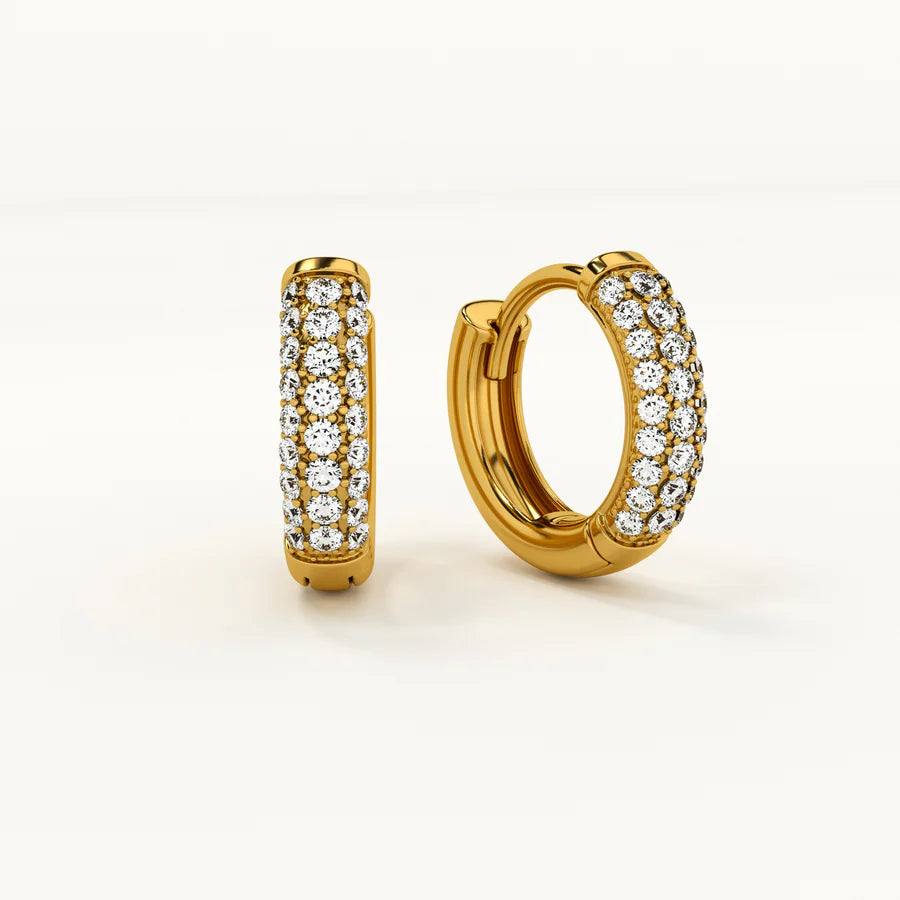 Golden Heart Sparkle Set – Necklace & Hoop Earrings