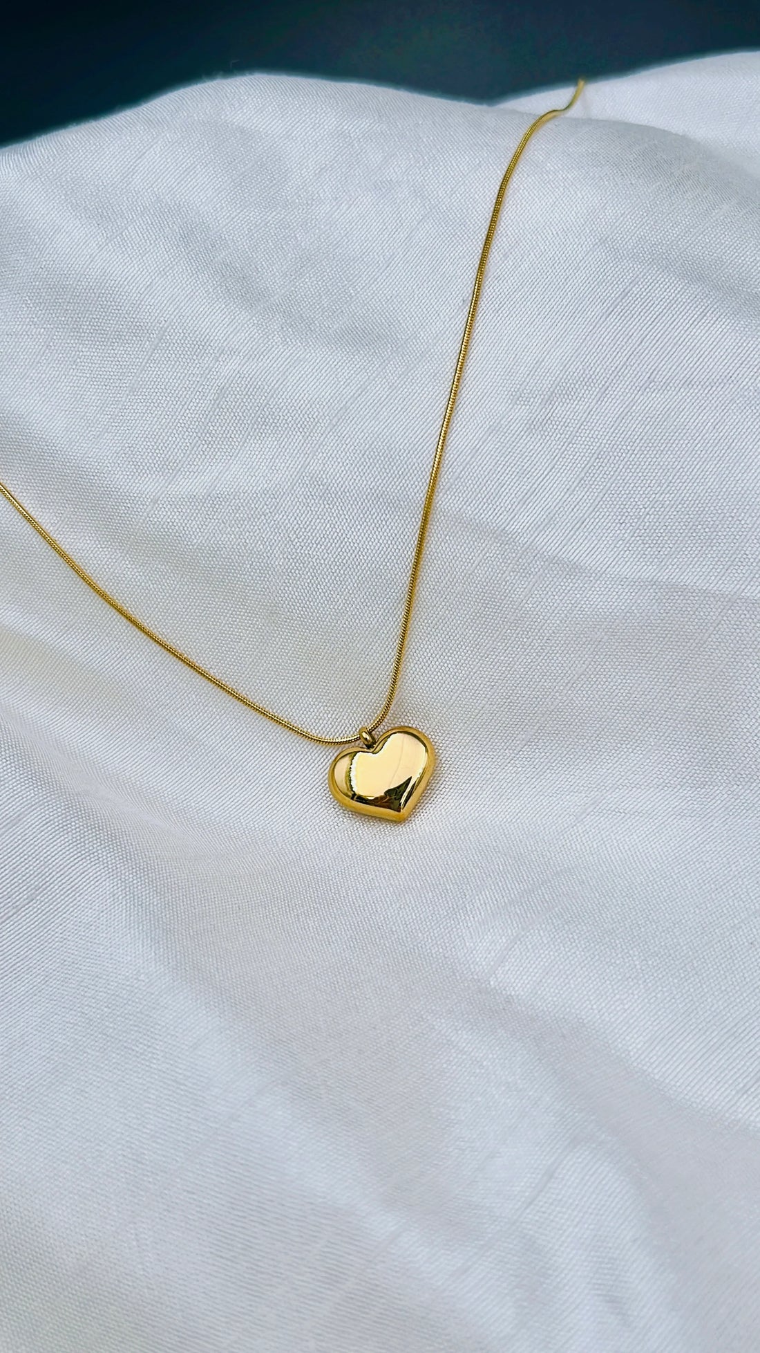 Classic Puffy Heart Necklace | 18K Gold-Plated Stainless Steel