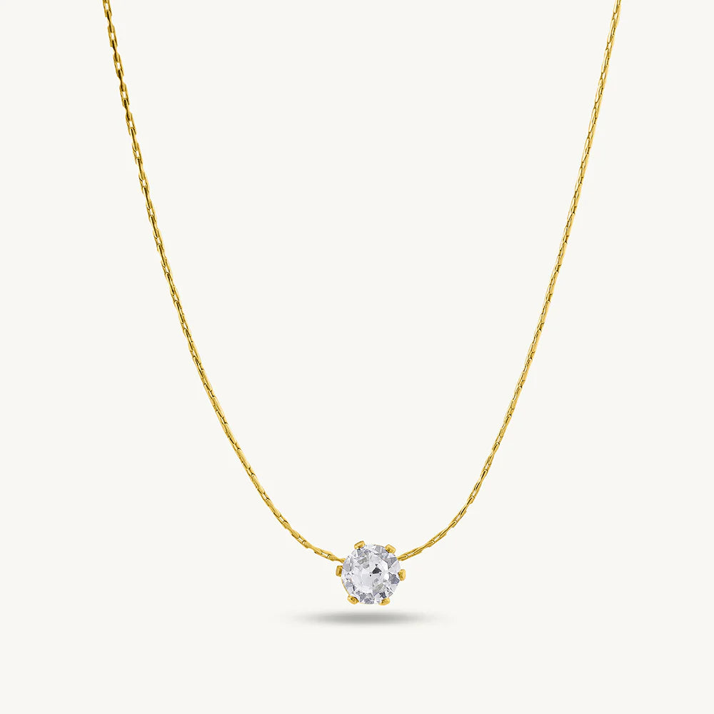 Solitaire Spark Necklace & Stud Earrings Set