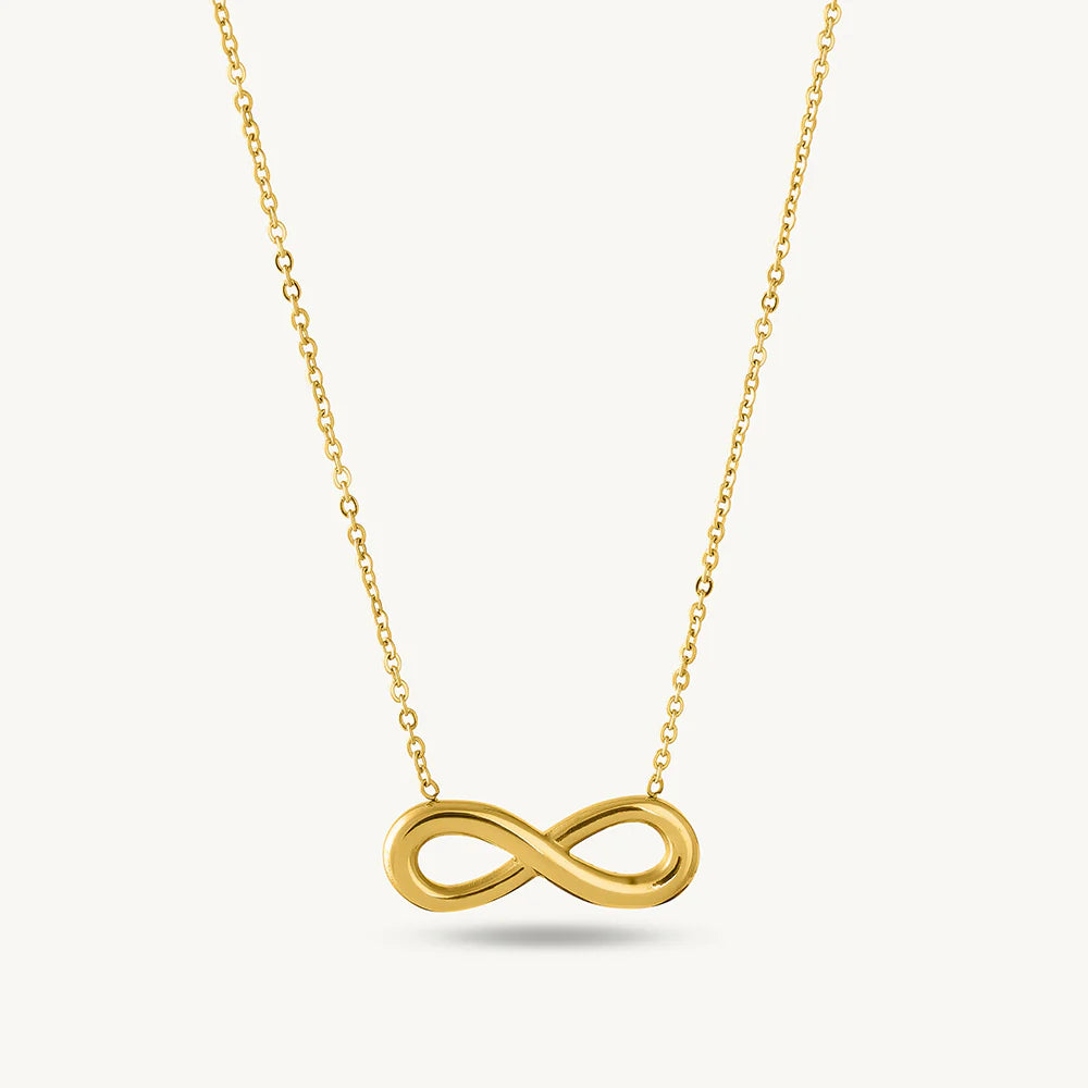 Gold-Plated Infinity Necklace & Diamond Bangle Set