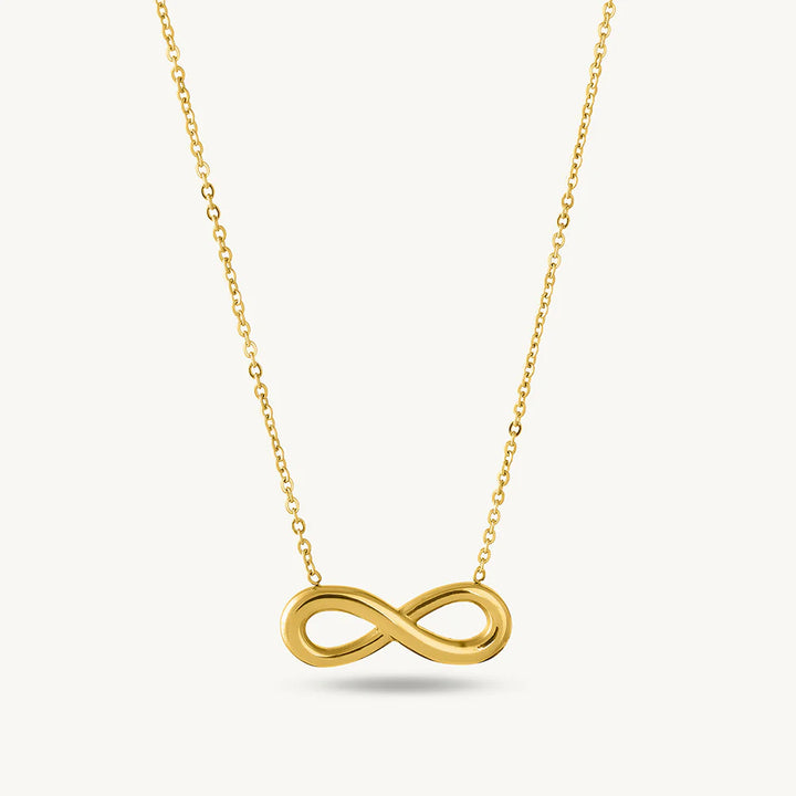 Gold-Plated Infinity Necklace & Diamond Bangle Set
