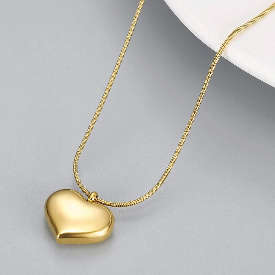 Classic Puffy Heart Necklace | 18K Gold-Plated Stainless Steel