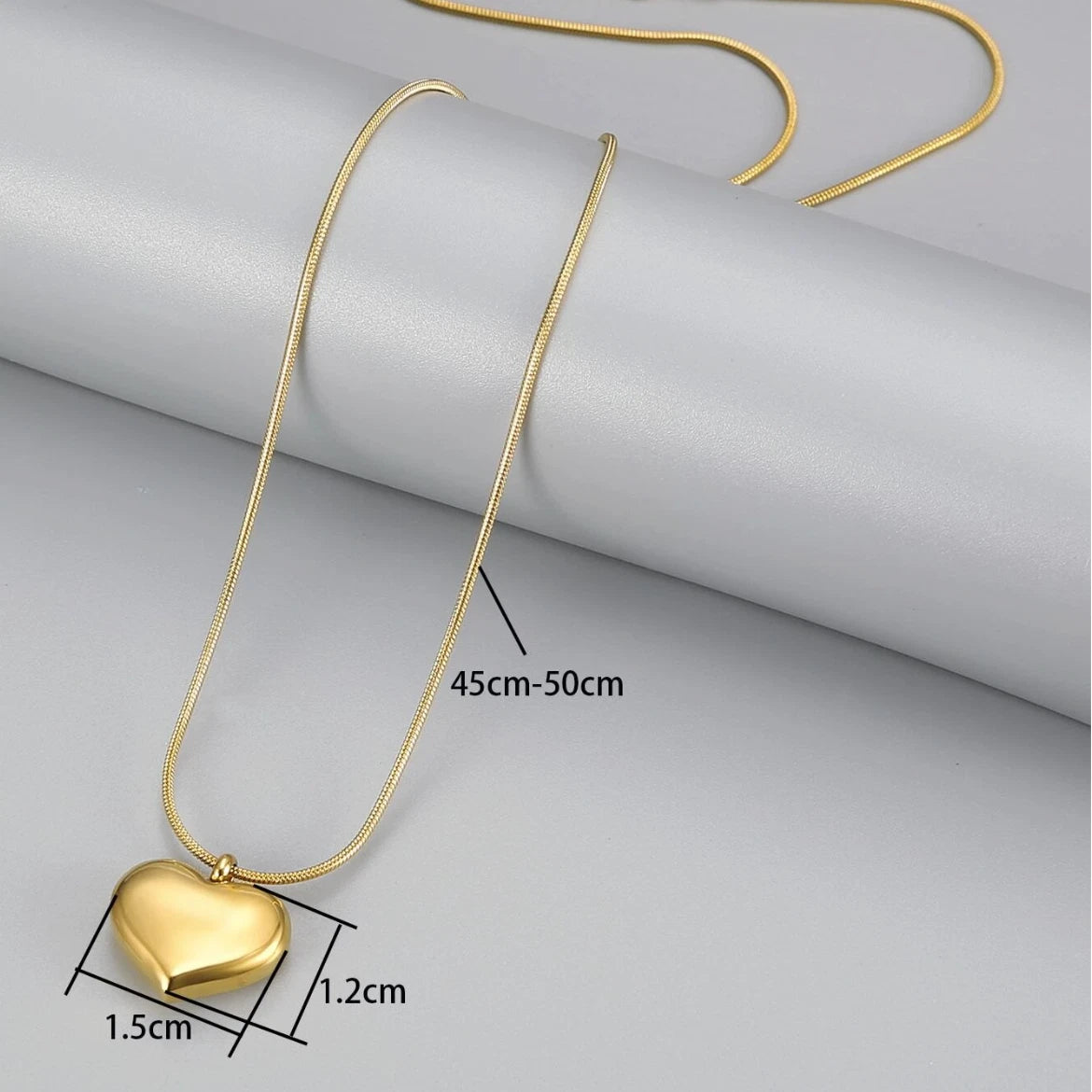 Classic Puffy Heart Necklace | 18K Gold-Plated Stainless Steel