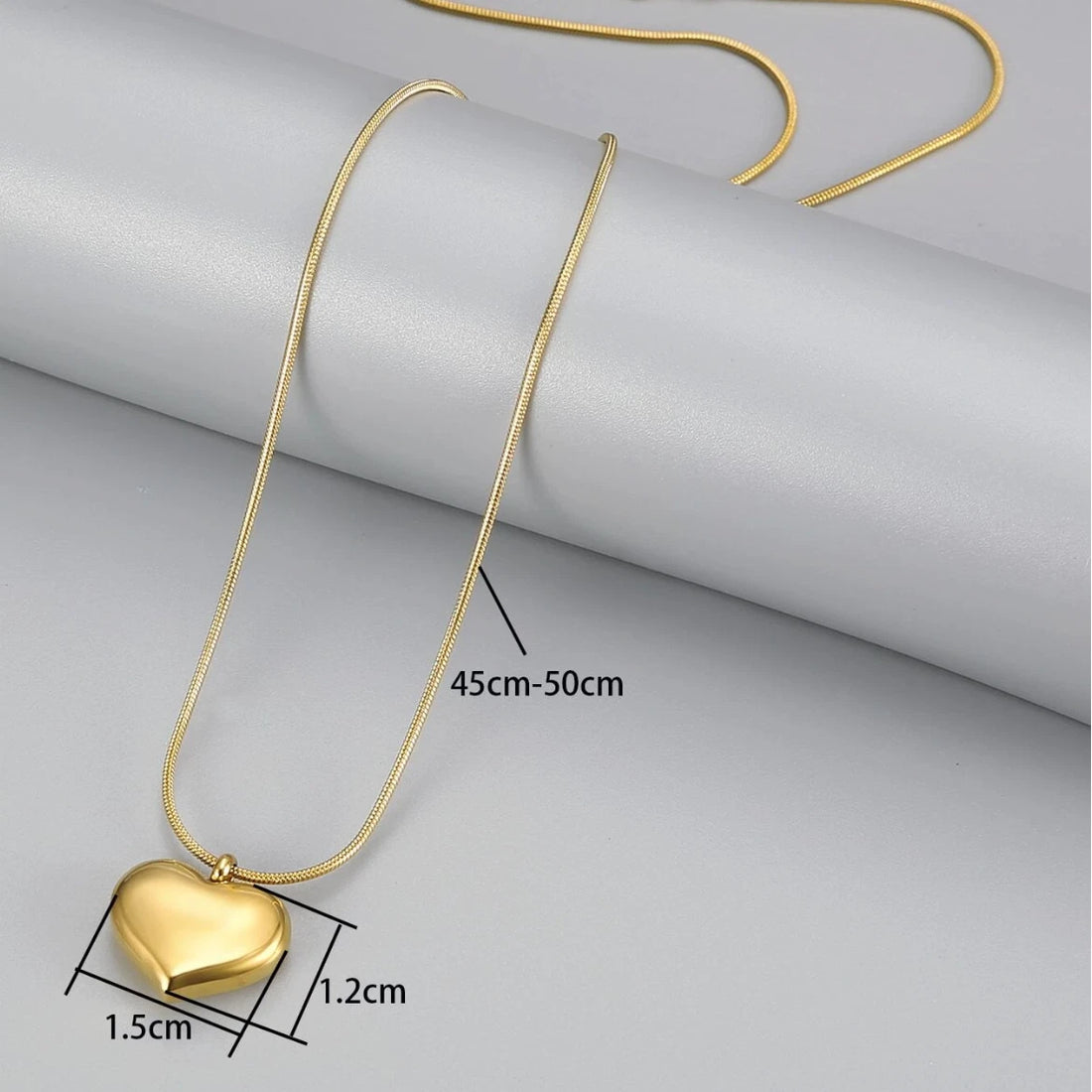 Classic Puffy Heart Necklace | 18K Gold-Plated Stainless Steel