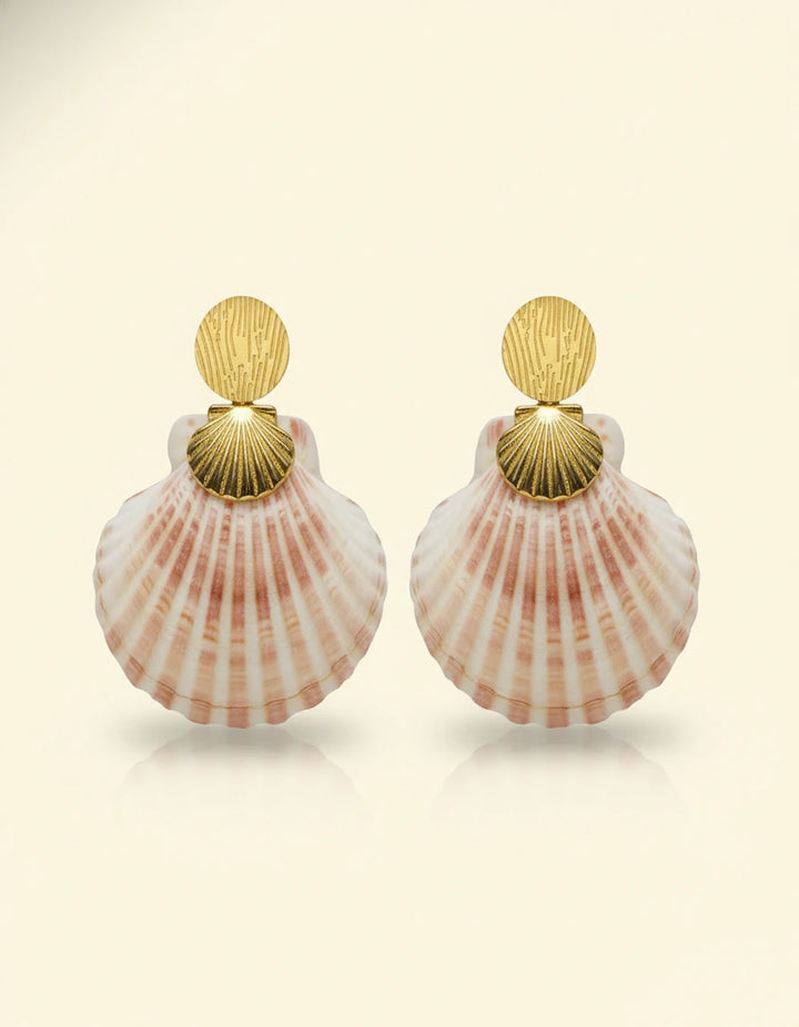 Golden Seashell Drop Earrings