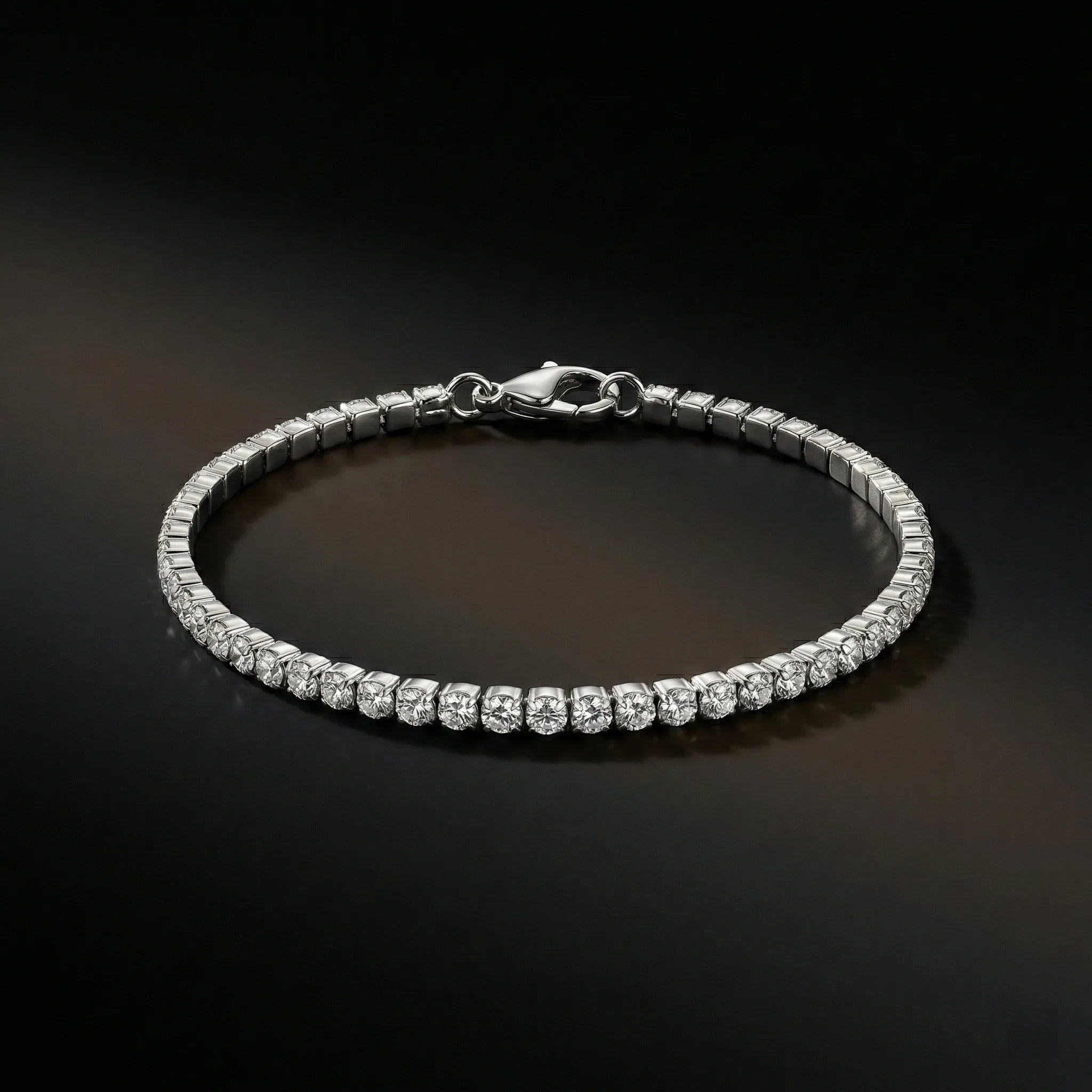 Elegant Silver Crystal Tennis Bracelet