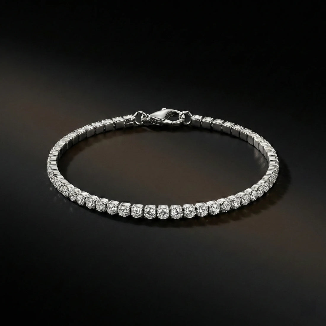 Elegant Silver Crystal Tennis Bracelet