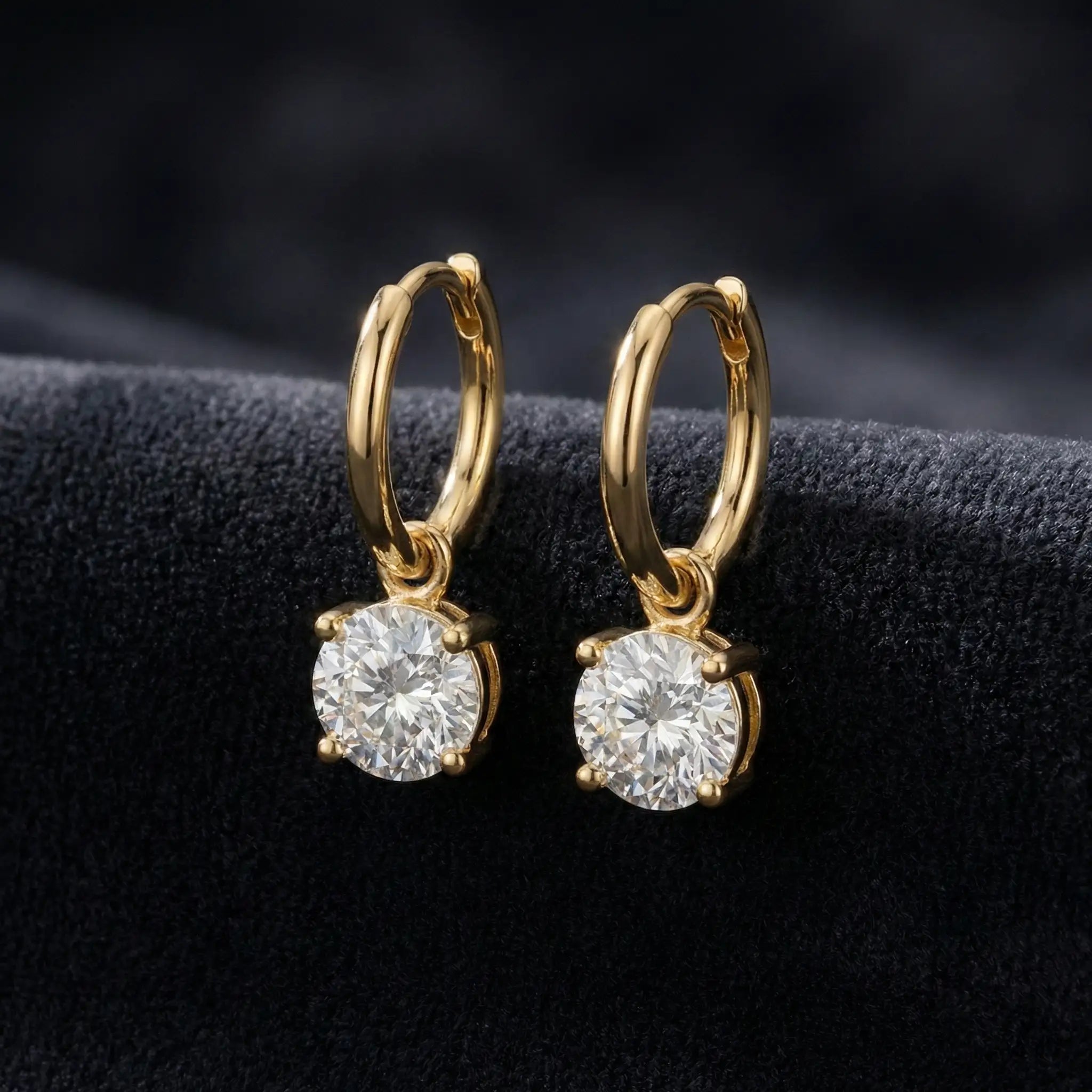 Classic Crystal Drop Hoop Earrings