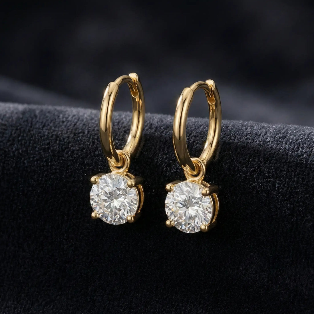 Classic Crystal Drop Hoop Earrings