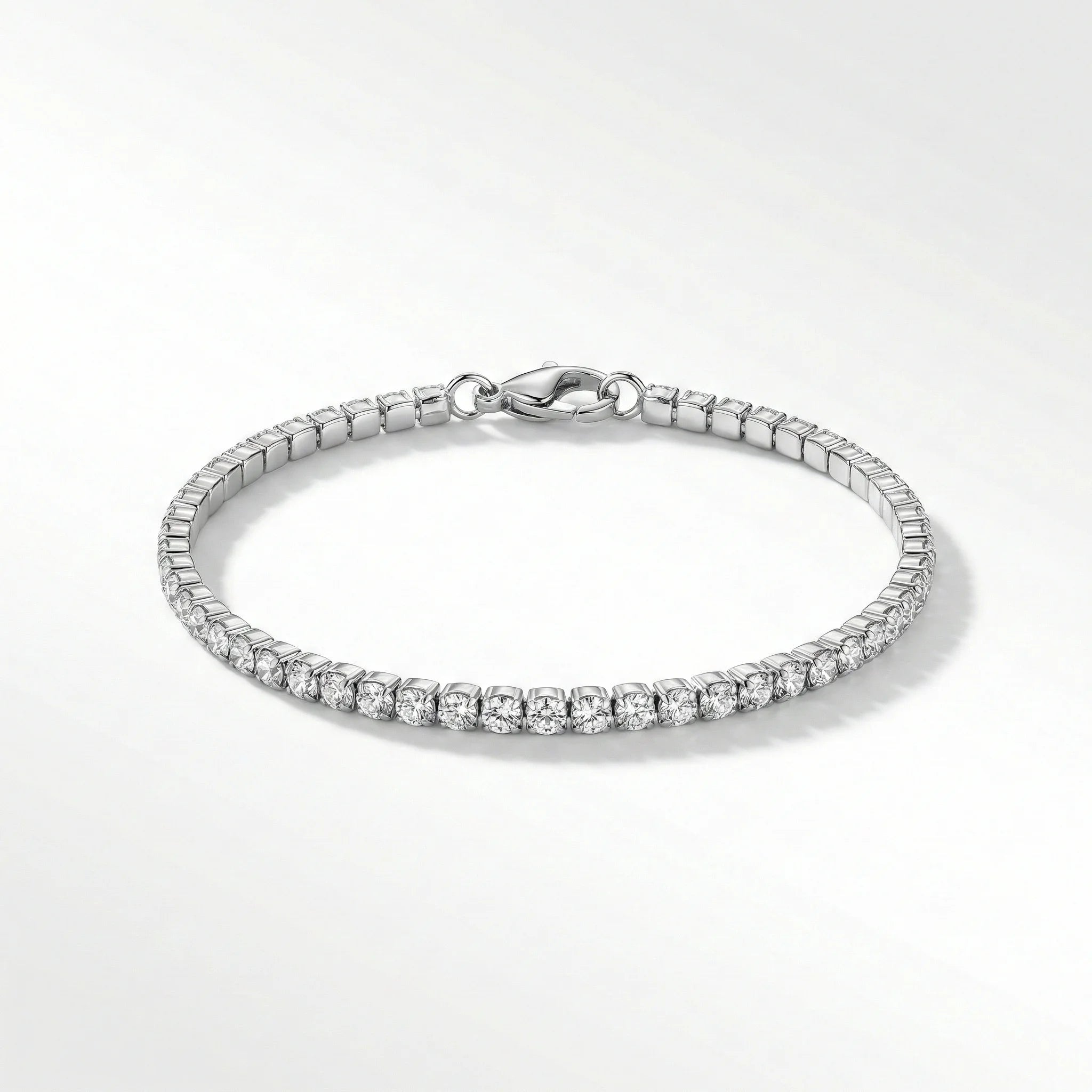 Elegant Silver Crystal Tennis Bracelet