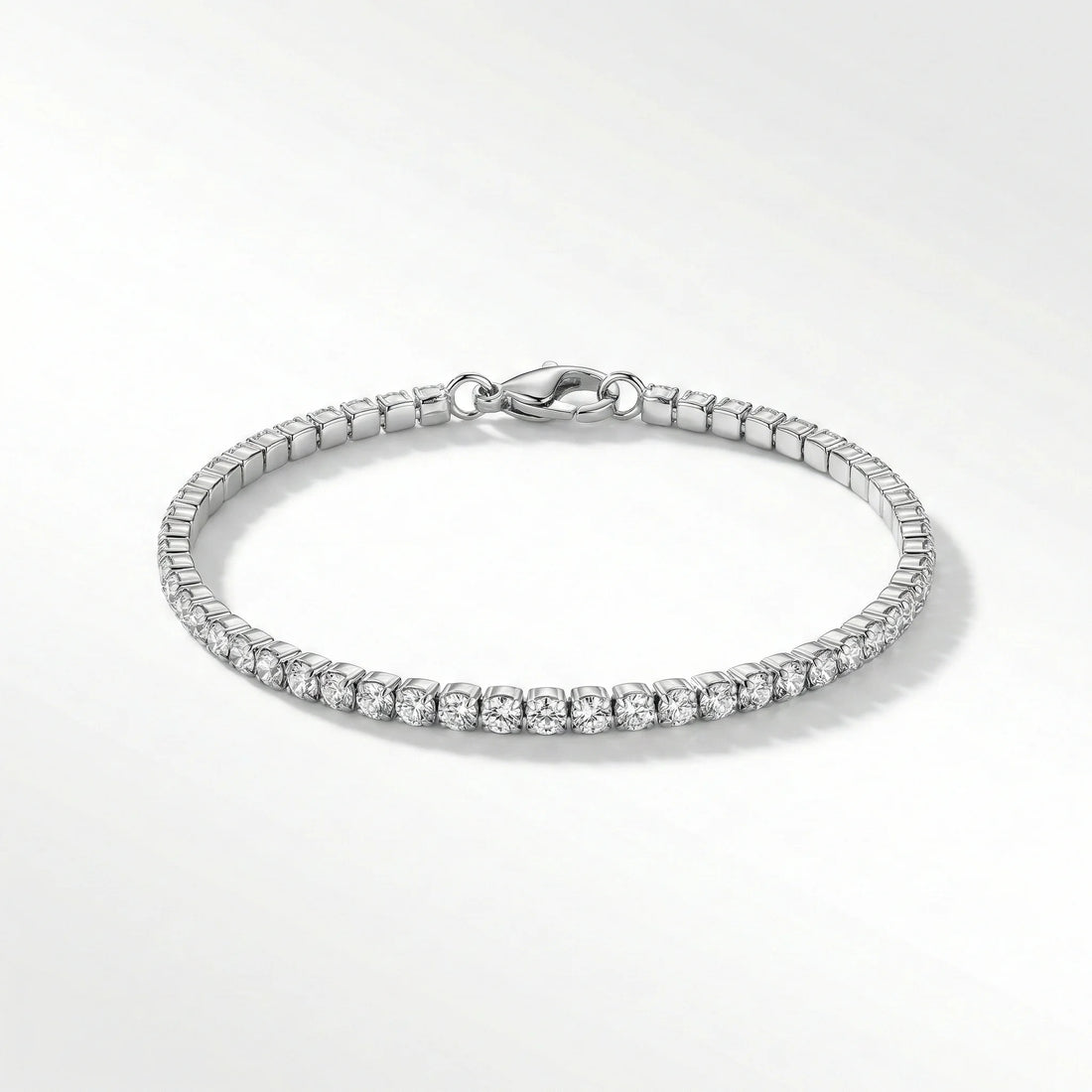 Elegant Silver Crystal Tennis Bracelet