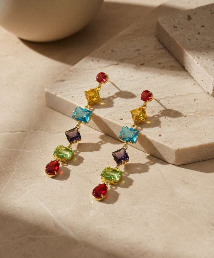 Royal Spectrum Multicolor Drop Earrings