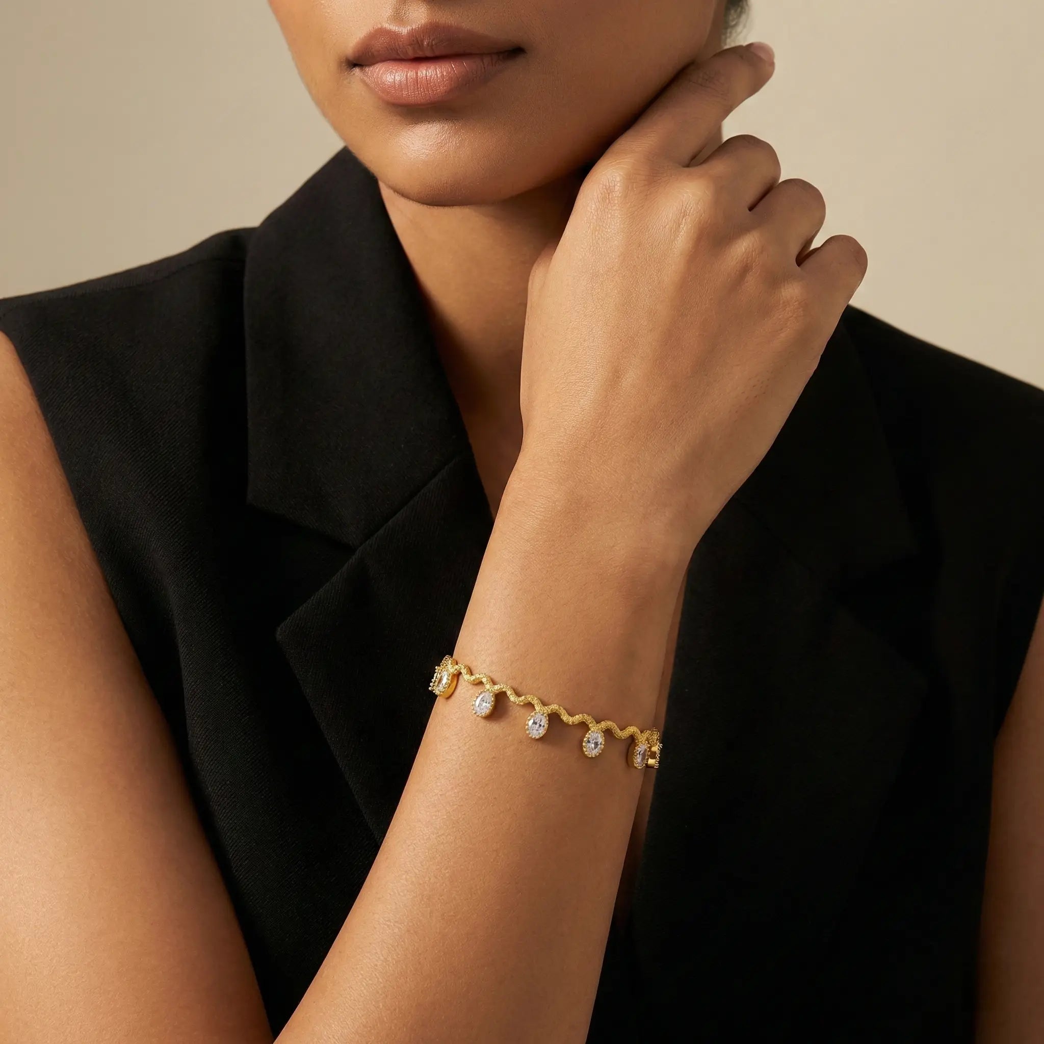 Crystal Wave Chain Bracelet