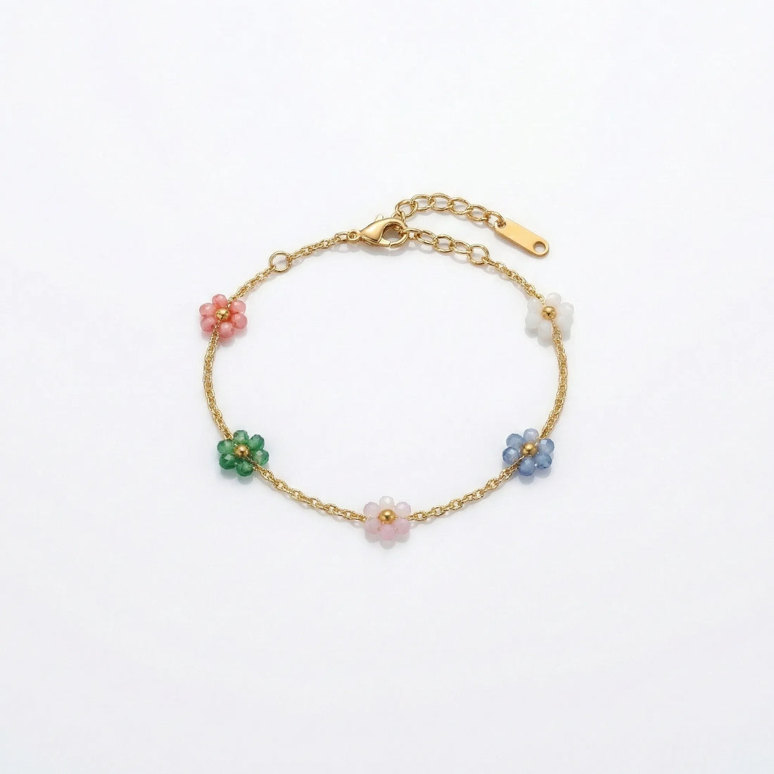 Pastel Bloom Floral Chain Bracelet