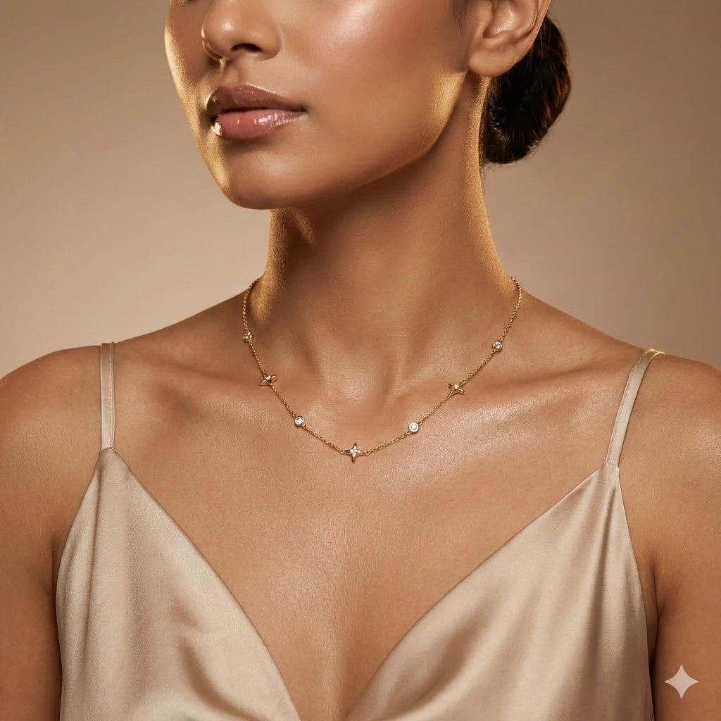 Crystal Cross Station Necklace
