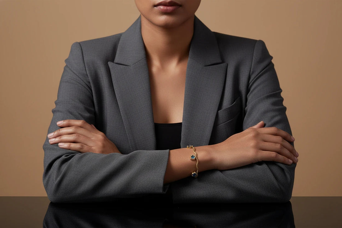 Multi-Gem Bloom Wavy Gold Bracelet