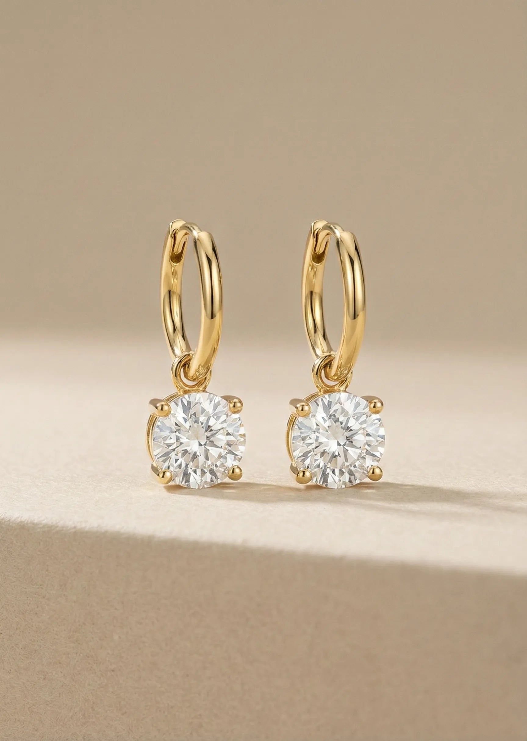 Classic Crystal Drop Hoop Earrings