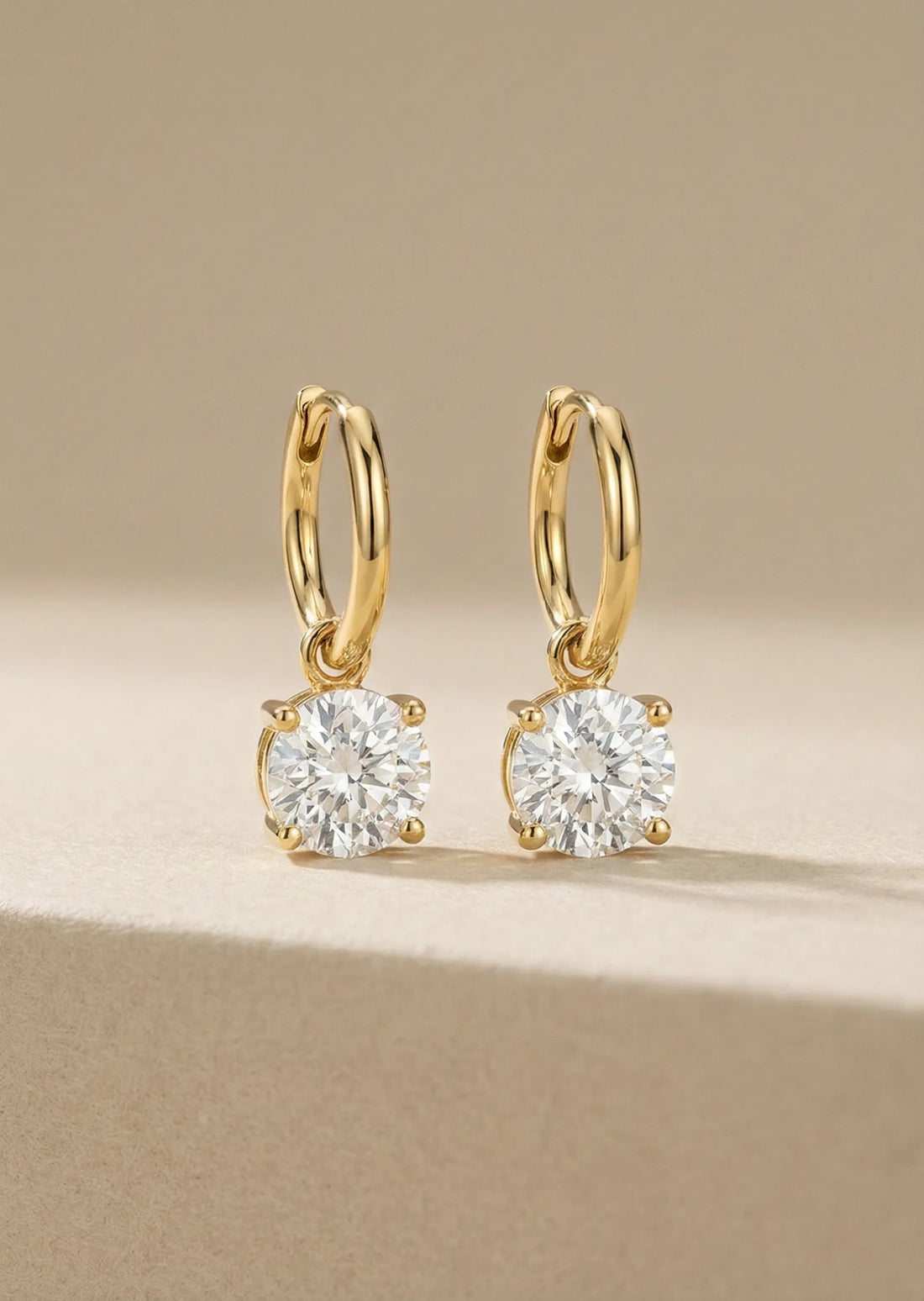 Classic Crystal Drop Hoop Earrings
